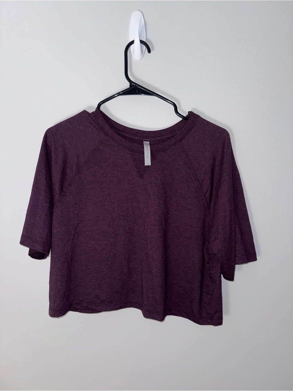 Fabletics Cropped Short-Sleeve Top in Plum
